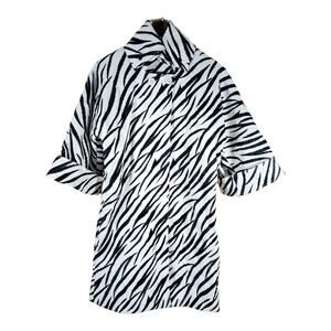 Samuel Dong Zebra Print Trench Coat Dolman Sleeves Dramatic All Season Size S